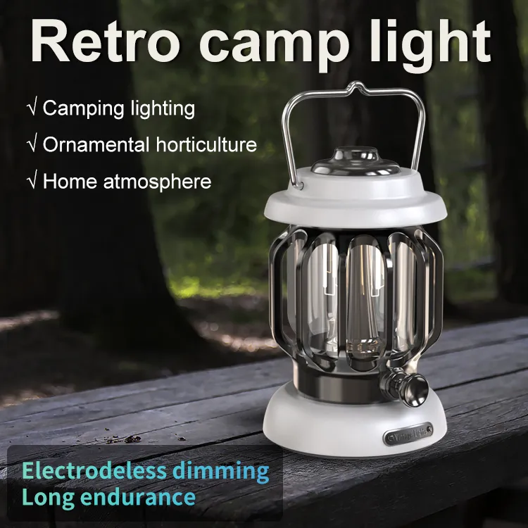 Vintage-Inspired LED Lantern for Camping and Outdoor Safety