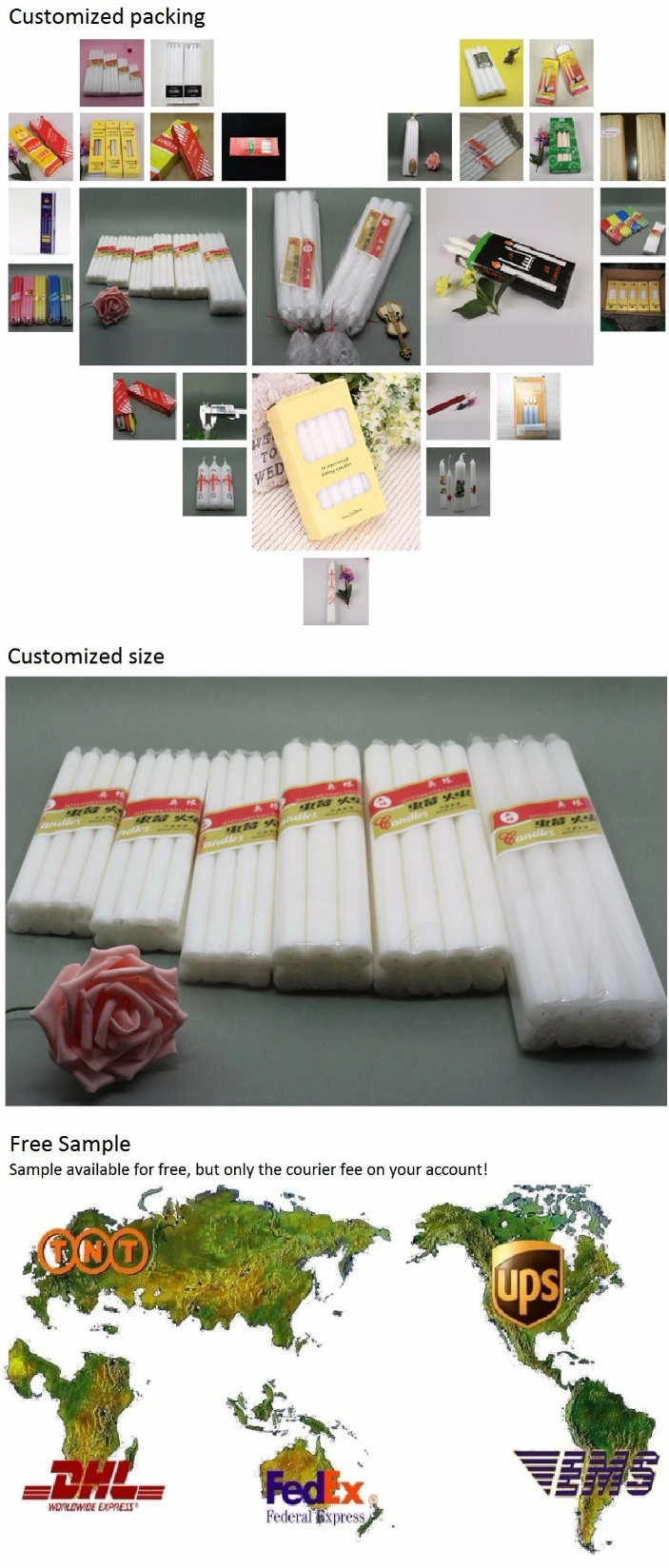 30g 58g 65g 68g 72g 75g Large Flute White Candles