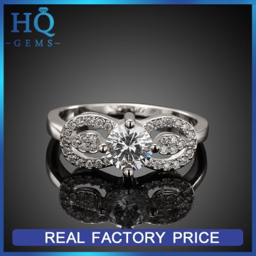 Factory unique white gold real black diamond rings