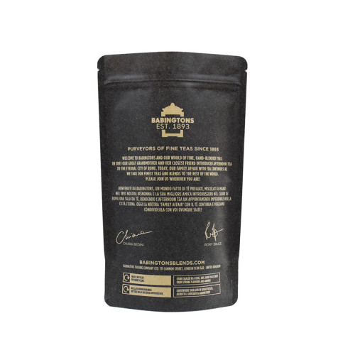 Full Black Custom Design Paper Tea Bag Ziplock