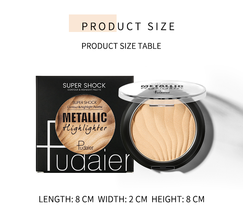 Pudaier Contour & Highlight Palette Super Shock Metallic Highlighter Makeup