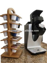bamboo coffee 30k- cup holder rack new design eco-friendly bamboo Coffee capsules pot holder with handle rack