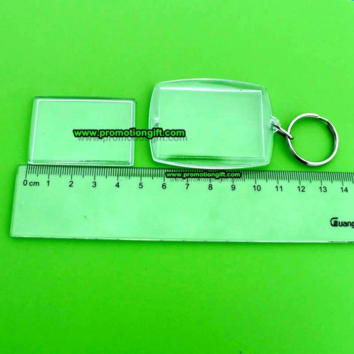 46-32mm Blank Acrylic Photo Holder Keychain