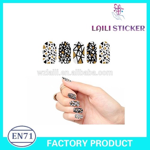 removable nail art sticker,golden nail art sticker
