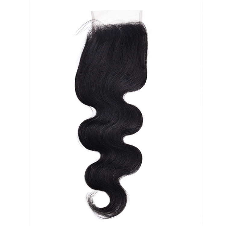 High Quality Top Grade 100% Human Hair Malaysian Unprocessed Virgin Hair Body Wave 4*4 Lace Closure