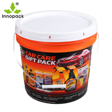 3.5 gallon plastic red bucket with lid