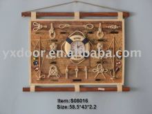 nautical knot cloth wall hanging/ cloth frame with clock/ cloth decorative hang wall