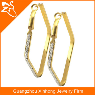 top selling crystal big hoops earrings costume jewelry