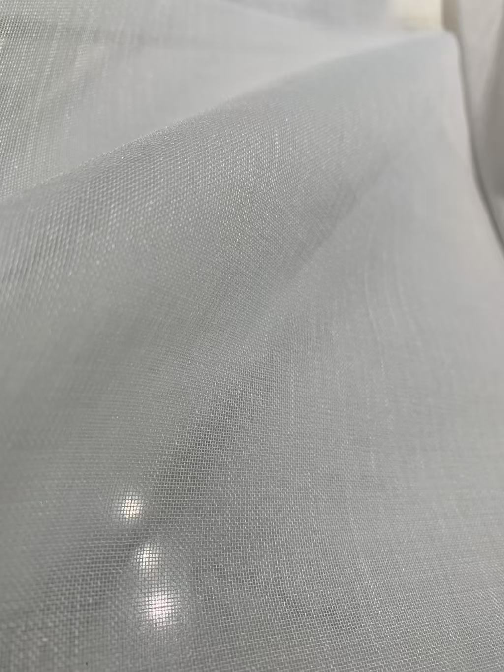 Tela transparente de color liso para cortinas Solid Color Sheer Fabric for Curtains