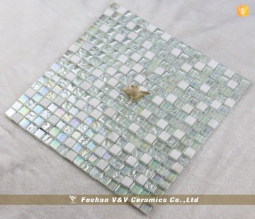 Decorative Crystal Glass Mosaic Mix Marble Mosaic Tiles