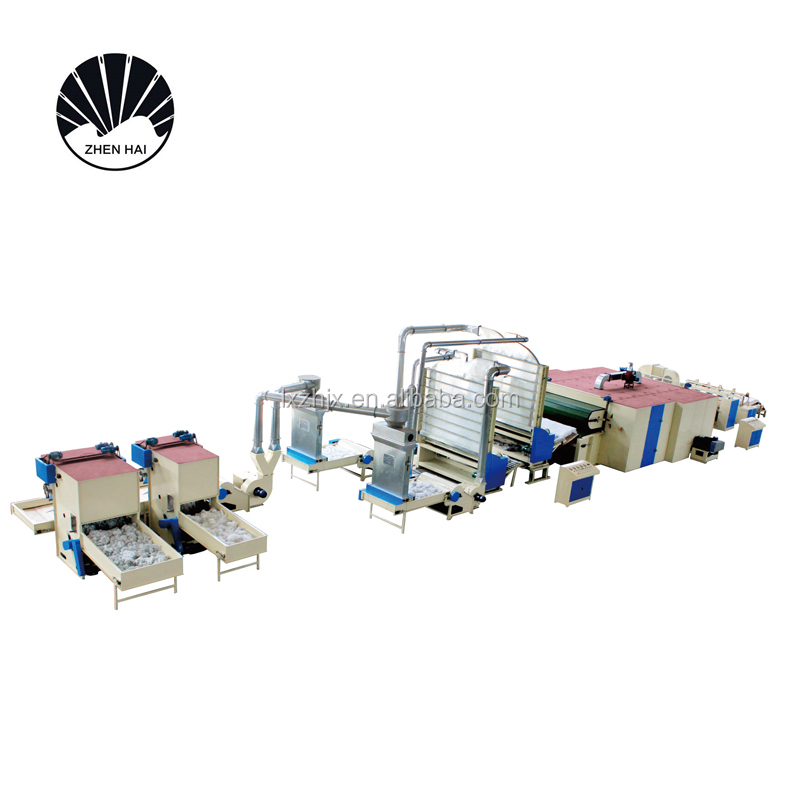 Glue free wadding production line,sintepon making machine, wadding making machine