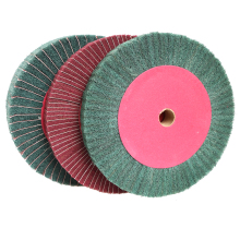 Nylon stainless steel drawing wheel fiber scouring wheel Non-Woven Nylon fiber flap wheel