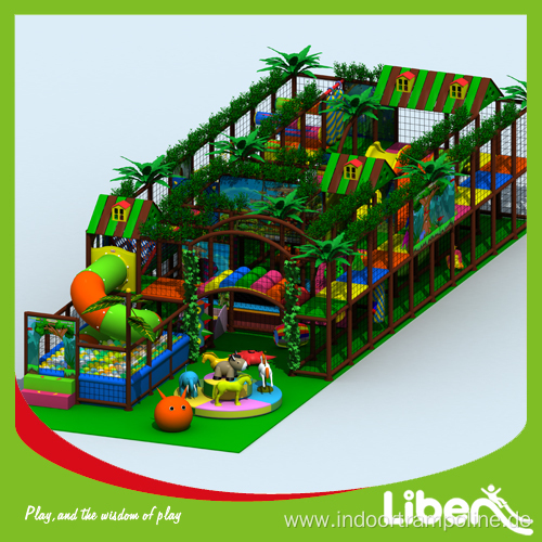 Indoor playground with softplay safety net rides