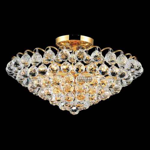 Decorations gold finish round crystal ceiling light globe