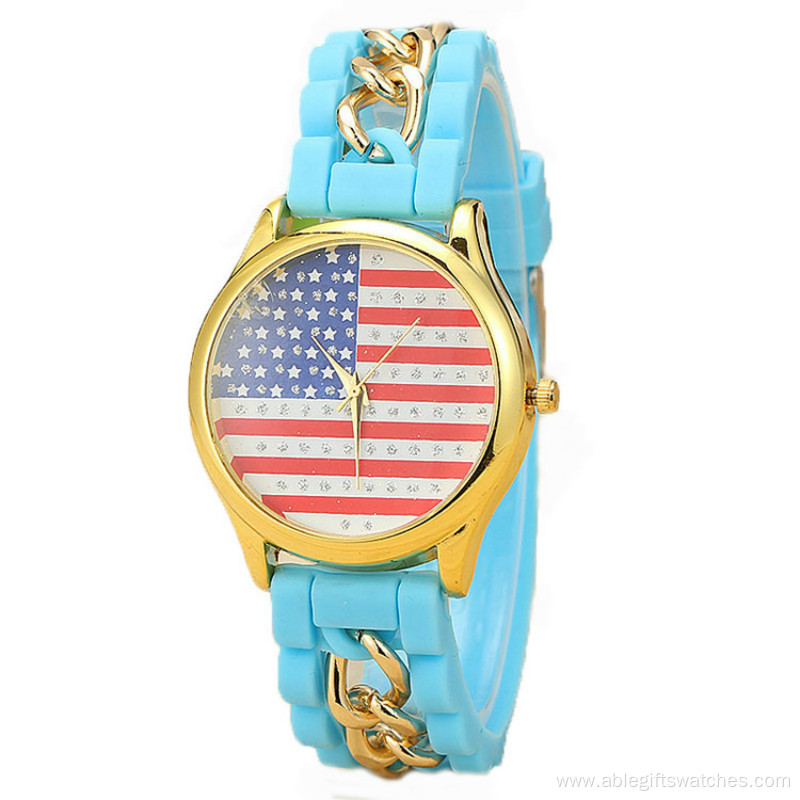 Girls Silicone Snack Quartz Analog Charm Watch