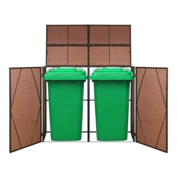 Outdoor Poly Rattan Garden Garbage Bin Shed