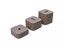 Dark khaki saddle leather storage basket with lid