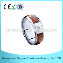 Vintage tungsten ring with wood inlay, solitaire diamond ring,diamond rings for woman and men