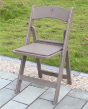 Brown Padded Resin Folding Chair