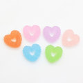 Supply 100pcs Heart Shaped Resin Charms Flat Back Keychain Decor Bracelet Necklace Decoration Beads Slime