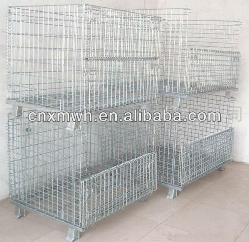 Foldable and stackable wire storage container