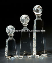 Latest tower shaped crystal globe trophy(BS-TRnew)
