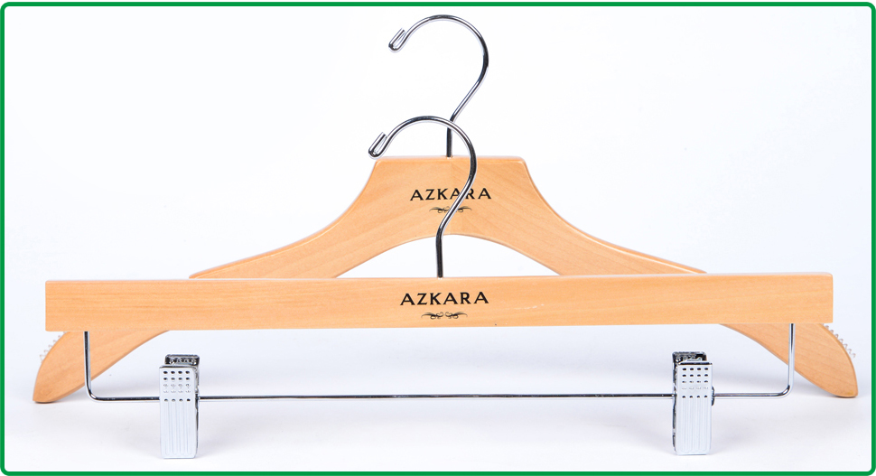 Natural lady clothes hanger for cloth shopping with customized LOGO