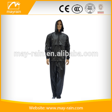 PVC fashion mens rainsuit detachable hood/sleeves rain suits