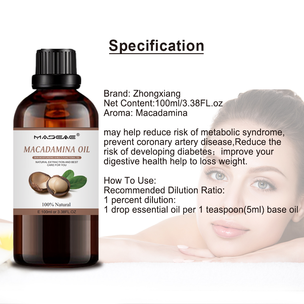 Natural Prested Macadamina Oil Body Body Skin Soins