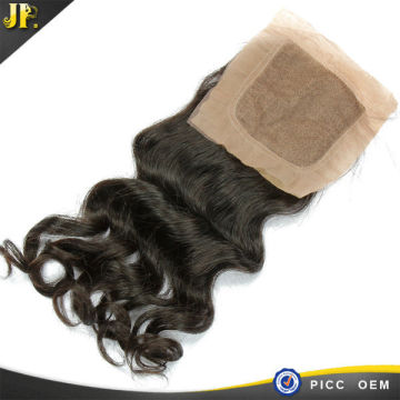 Peruvian Remy Human Hair Loose Wave Virgin Hair Silk Base Closure