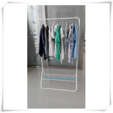 Single pole substructure vertical clothes hanger rack with shoes rack