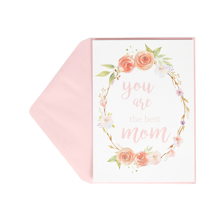 Happy Mother's Day Thank You Love Handmade Cards, Custom Printing Flower Greeting Cards for Mom