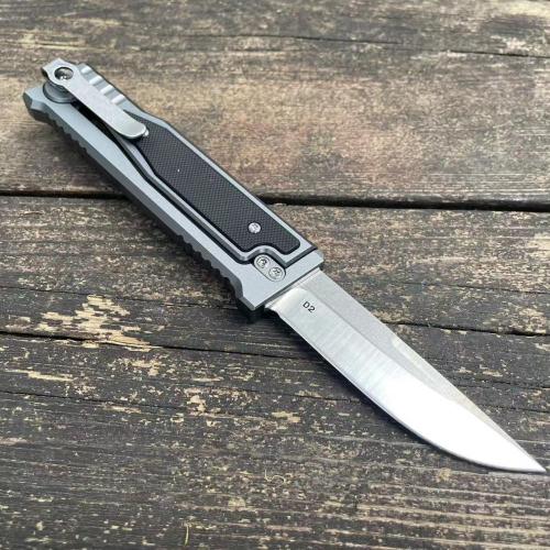 Coltello da utilità in acciaio compatto d2 - manico CNC Craft con impugnatura G10 per esterno, EDC e uso tattico