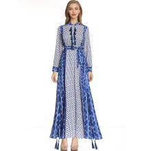 Custom Printed Ethnic Style Modest Chiffon Dress
