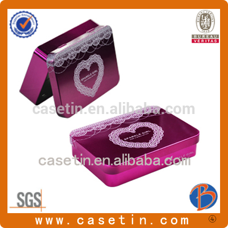 slide box gift packaging , tea packaging tin box , rectangular hinged tin box