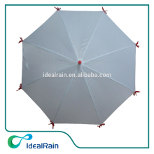 white color with red ribbon on ribs unique umbrella for gril