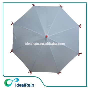white color with red ribbon on ribs unique umbrella for gril