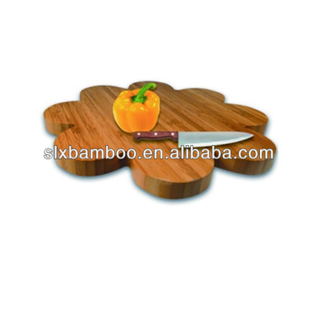 Flower shape bamboo cutting board shape