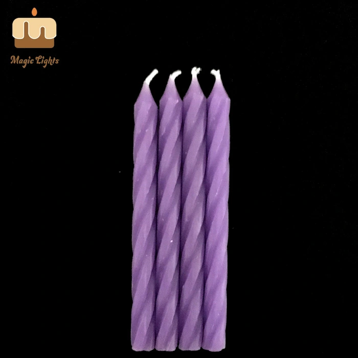 High-End Cake Decoration Purple Ombre Spiral Birthday Candles for Sale