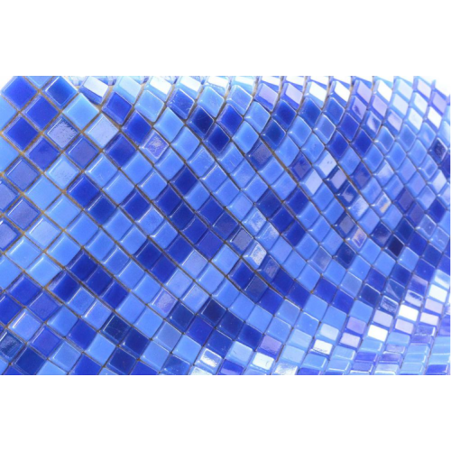 Mosaïque de verre de salon moderne de cuisine bleue