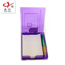 Purple plastic pallet mini notepad with ball pen enclosure