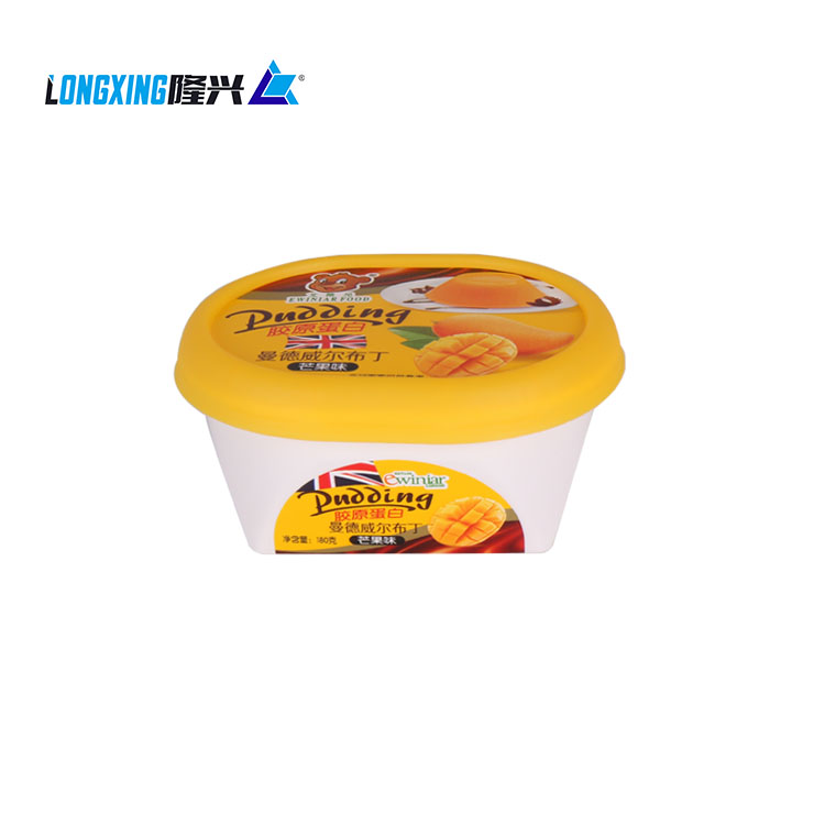 7oz 200ml disposable plastic IML container frozen yogurt pudding jelly cup with lid