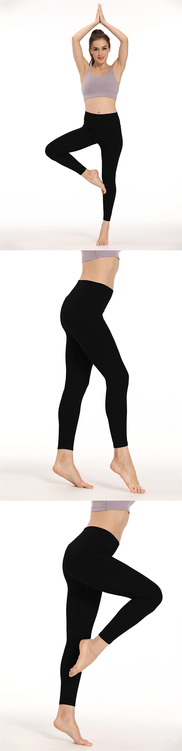 2021 High Quality Plus Size Nylon Breathable Solid High Waist Yoga Legging for Women