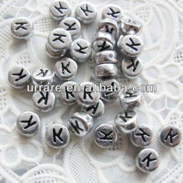 Flat Round Alphabet Loosely Acrylic Beads