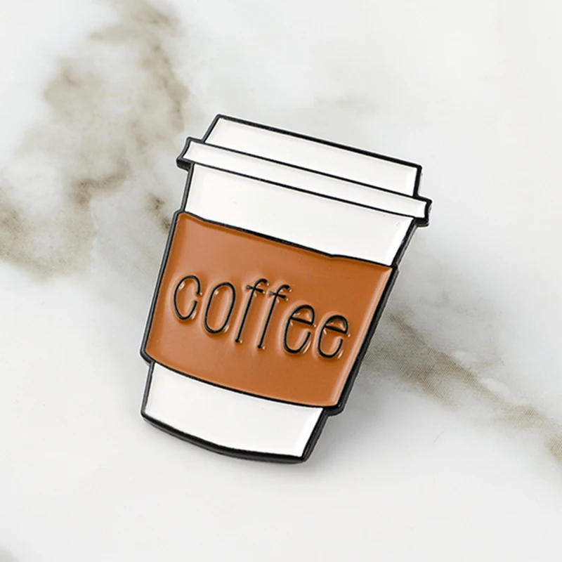 Design de logotipo personalizado café de esmalte de metal