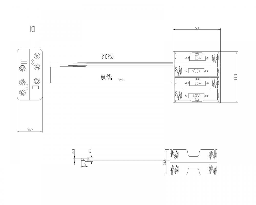 8 pièces porte-batterie 4p Double avec Socke