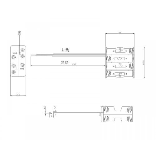 8 Stücke Batteriehalter 4p Doppel mit Socke