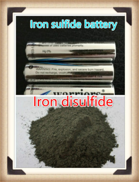 Iron disulfide for lithium/iron sulfide batteries