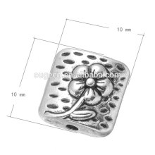Antique Silver Zinc Alloy Beads Engraved Flower Beads for girl gift