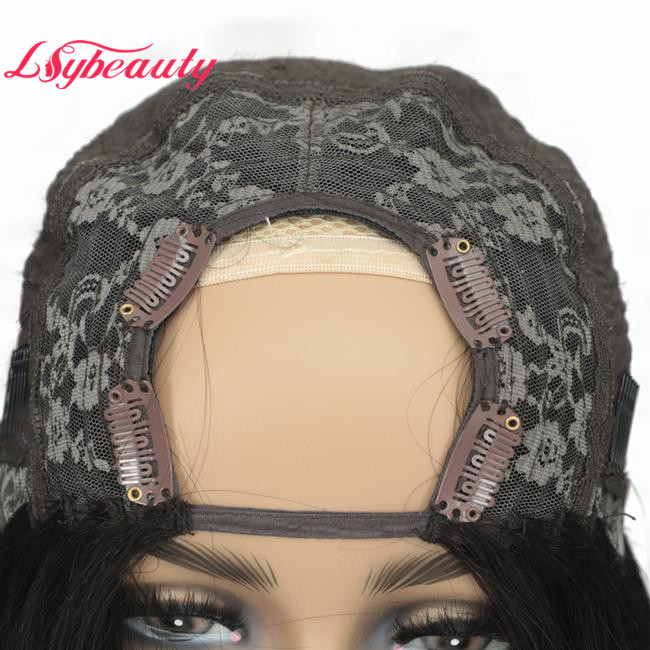 Easy to Apply U Part Wig Short Brazilian Bob Straight Human Hair  U Part Wigs Middle Parting Black Women Wigs